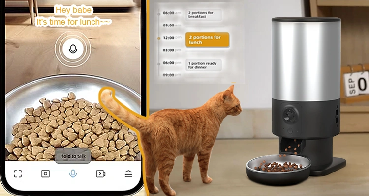 Two-way audio and voice recording feature on Petrust PF09 Smart WiFi Pet Feeder