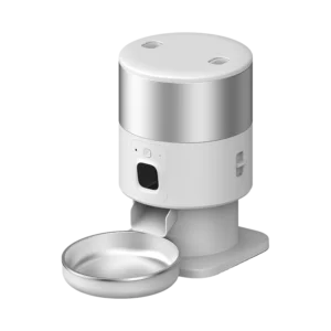 Petrust PF09 Smart WiFi Pet Feeder - White Stainless Steel Tank 3L, stylish and durable feeding system.