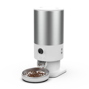 Petrust PF09 Smart WiFi Pet Feeder - White Stainless Steel Tank 5L, smart feeding technology with large capacity.