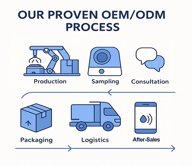 OEM and ODM process for Smart Pet Supplies from production to after-sales for innovative pet product brands.