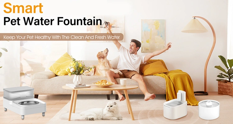 Petrust®s Smart Automatic Cat Water Fountains Canton Fair 2025 of Canton Fair 2025: Petrust® Unveils BEST Smart Pet Solutions Petrust® automatic pet water fountain displayed with lifestyle setting at Canton Fair 2025