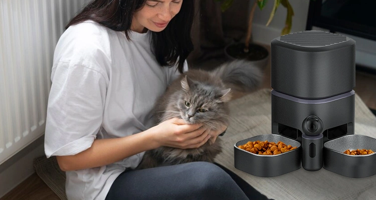 ZooMark 2025 smart pet supplies display with Petrust® automatic pet feeder for cats, available for OEM/ODM partnerships.