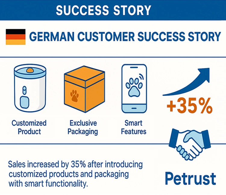 11 Real Success How a German Client Grew Sales by 35 After Building Their Own Pet Brand of From Reseller to Pet Brand Owner in 2025: Your Ultimate Blueprint Pet brand owner success story showing 35% sales growth with customized products.