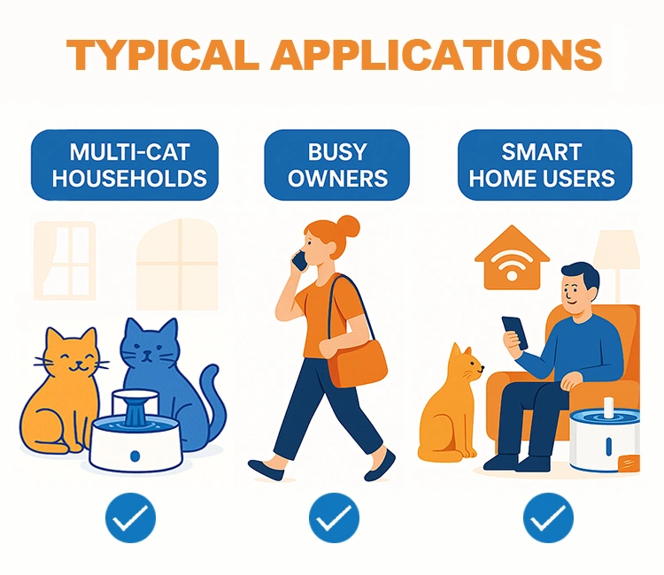 4 Real World Use Cases That Make Smart Cat Water Fountain a Must Have of Smart Cat Water Fountain: Why It’s the Hottest Product Trend 2025 Smart Cat Water Fountain designed for multi-cat households, busy owners, and smart home users looking for convenience