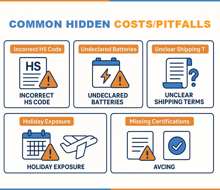 5 Hidden Costs Common Mistakes to Avoid of Shipping Automatic Cat Feeder from China (2025 New Guide): Methods, Costs Hidden costs to watch when shipping automatic cat feeder from China—HS code, undeclared batteries, holidays, and more.