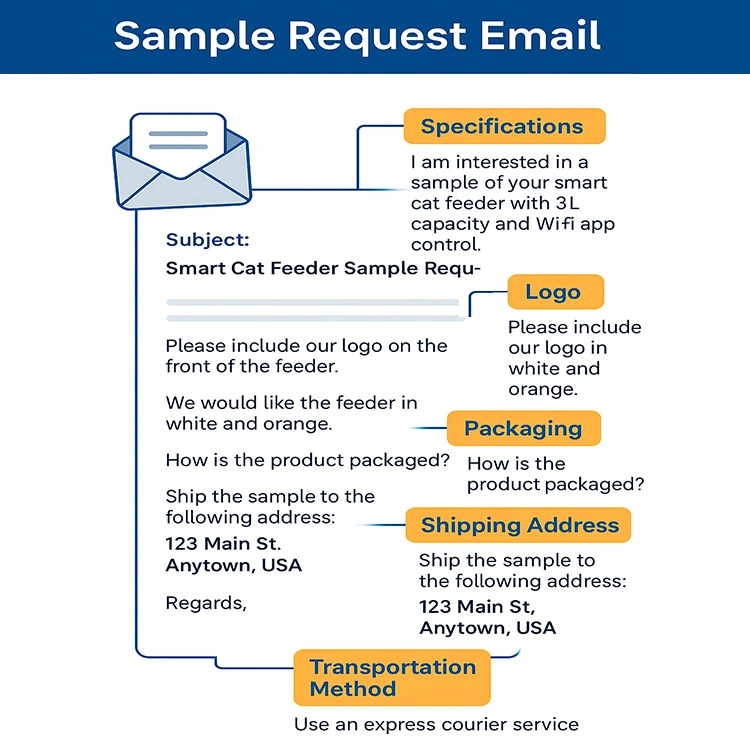5 Sample Request Email of Automatic Cat Feeder Sample Orders: 5 Steps to Request & Evaluate Like a Pro Sample email template for ordering Automatic Cat Feeder Sample from China