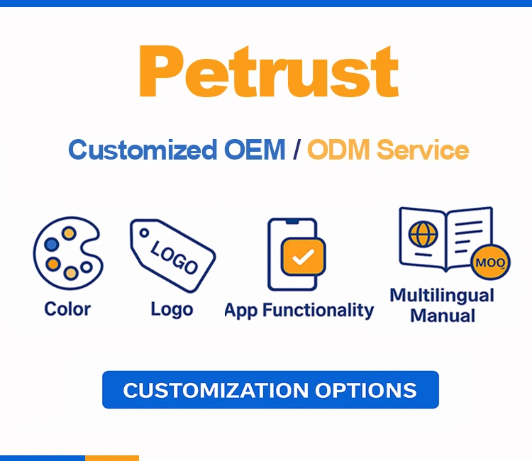 5 customize with Petrust® OEM ODM services of Import Smart Pet Water Fountain from China: 2025 Complete Guide OEM and ODM customization services to import smart pet water fountain from China with tailored brand options.