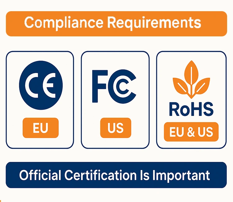 6 Step 4 – Confirm All Required Certifications for Your Target Market of How to Safely & Profitably Import Automatic Pet Feeder from China 2025 Compliance certification checklist to Import Automatic Pet Feeder from China with CE, FCC, and RoHS requirements.