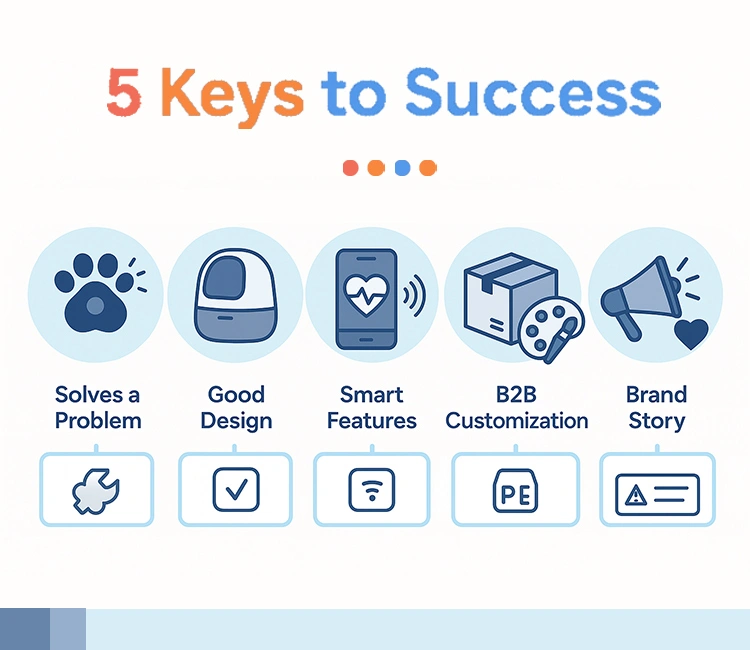 Five success factors for pet brands to win in the competitive pet product market.