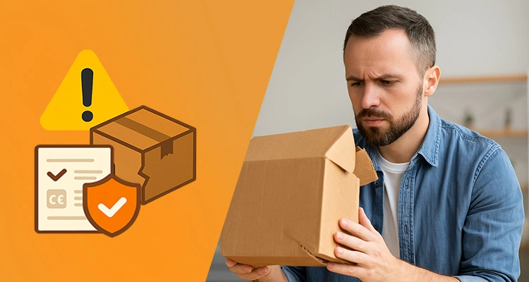 Damaged box during shipping—pitfalls to avoid when you import smart pet products from China like an automatic pet feeder.