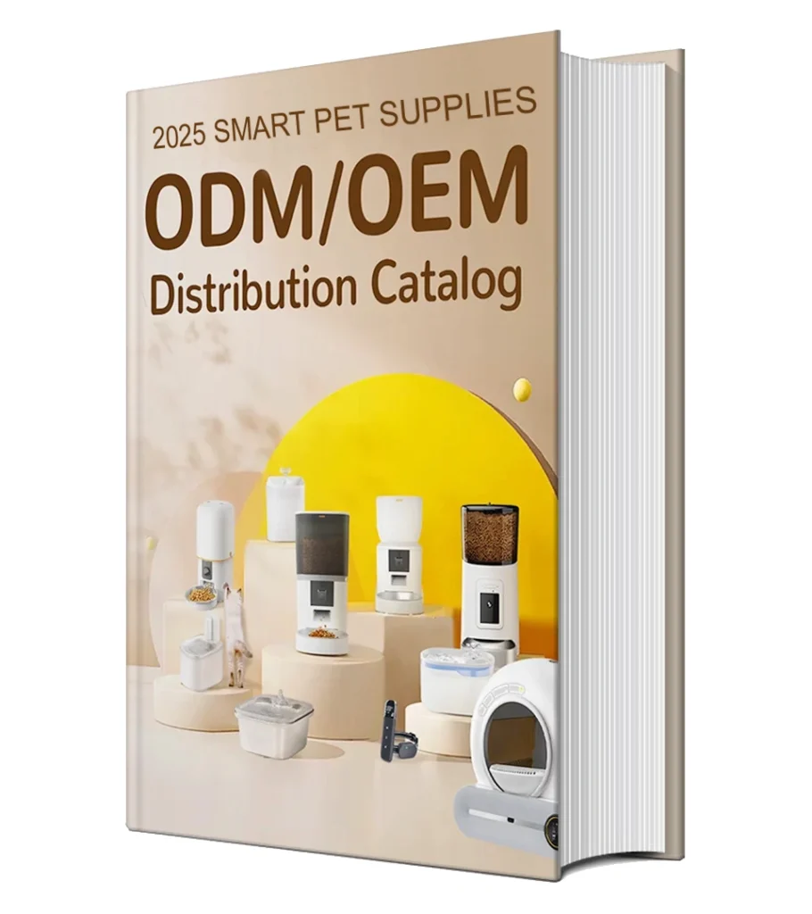 2025 smart pet product supplies catalog including smart cat litter box, automatic pet feeder, pet water fountain, best OEM/ODM solutions from Petrust and Tikpaws