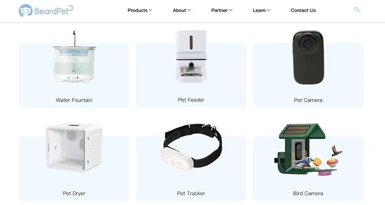 5 Top 10 Best Pet Product Manufacturers in China Beardpet of Top 10 Best Pet Product Manufacturers in China Smart pet gadgets by BeardPet, a niche pet product manufacturer in China