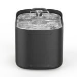 Front view of Petrust®️ WF215-Cordless-Pet-Water-Fountain in black showing dual water outlet