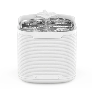 Front view of Petrust®️ WF215-Cordless-Pet-Water-Fountain in white with dual spout operation