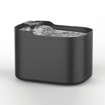 Side perspective of Petrust®️ WF215-Cordless-Pet-Water-Fountain in matte black finish