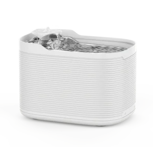 Side view of Petrust®️ WF215-Cordless-Pet-Water-Fountain in white for modern pet households