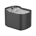 Petrust®️ WF315 Smart WiFi Pet Water Fountain in black – modern side view with flowing water