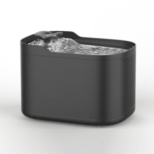 Petrust®️ WF315 Smart WiFi Pet Water Fountain in black – top view highlighting dual stream feature