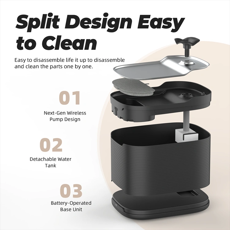 Petrust®️ WF315 Split design easy to clean of Petrust®️ WF315 Smart WiFi Pet Water Fountain Petrust®️ WF315 Smart WiFi Pet Water Fountain with split design and wireless pump