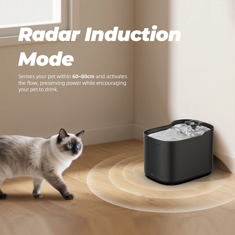 Petrust®️ WF315 Water outlet mode Radar induction mode of Petrust®️ WF315 Smart WiFi Pet Water Fountain Petrust®️ WF315 Smart WiFi Pet Water Fountain with radar sensor for automatic water flow