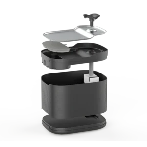Exploded view of Petrust®️ WF215-Cordless-Pet-Water-Fountain in black showing component layers