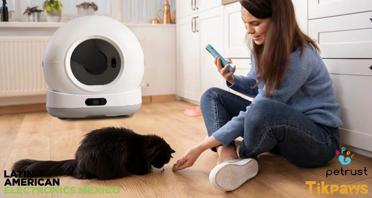 Smart Self Cleaning Cat Litter Boxes by Petrust® of Latin American Electronics Mexico 2025: Conozca a Petrust® para las Mejores Soluciones Tecnológicas Inteligentes para Mascotas Caja de arena autolimpiante inteligente exhibida por Petrust® en Latin American Electronics Mexico 2025