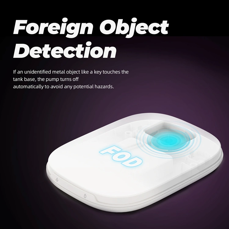 WF215 Foreign object detection of Petrust®️ WF215 Cordless Pet Water Fountain Safety base of Petrust®️ WF215-Cordless-Pet-Water-Fountain with foreign object detection function.