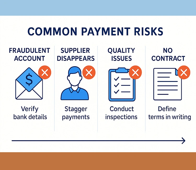 1 Common Risks of Unsafe Payments to Chinese Manufacturers of Pay Chinese Manufacturers Safely: 2025 Complete Guide for Automatic Pet Feeder Buyers Common payment risks when you don't Pay Chinese Manufacturers Safely for Automatic Pet Feeder orders