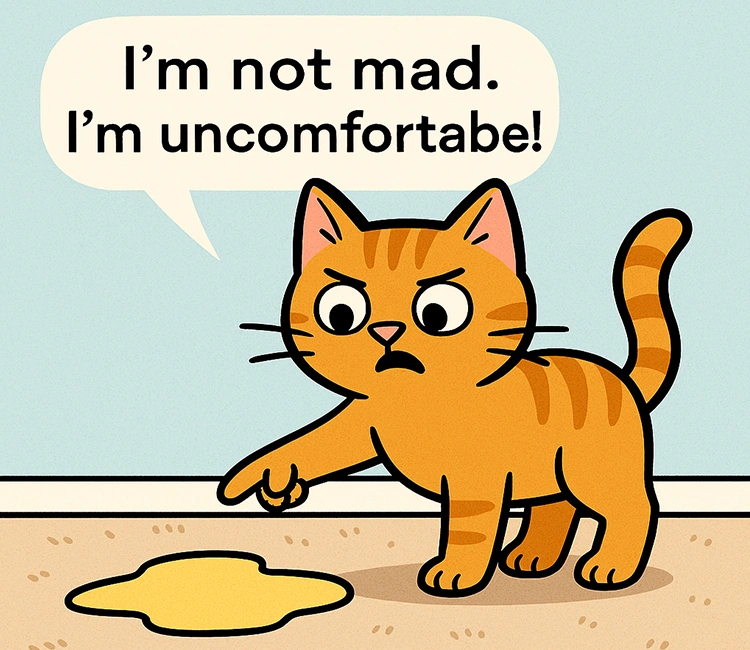 1 The Real Reasons Why I Pee Outside the Litter of Luna’s Litter Talks: Why I Pee Outside the Litter Box (and How You Can Help Me Stop) Cartoon Cat Explaining Why Cats Pee Outside the Litter Box