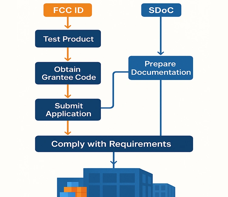 FCC certification steps for Cat Water Fountain Certifications including FCC ID and SDoC paths