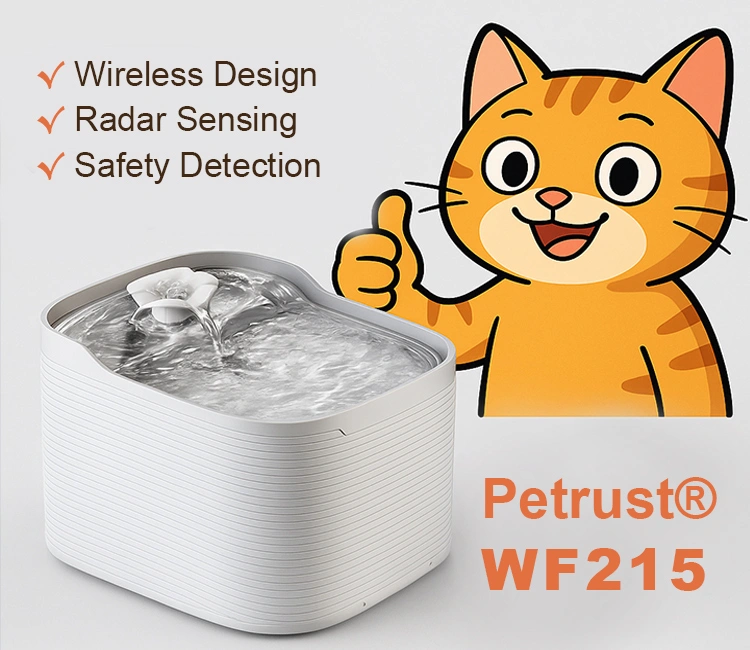 3 Petrust® WF215 Cordless Pet Water Fountain of Luna’s Fountain Files: My Honest Automatic Pet Water Fountain Review Loved by Cat & Brands Automatic Pet Water Fountain Review – Petrust® WF117 WiFi smart pet fountain with backup battery.