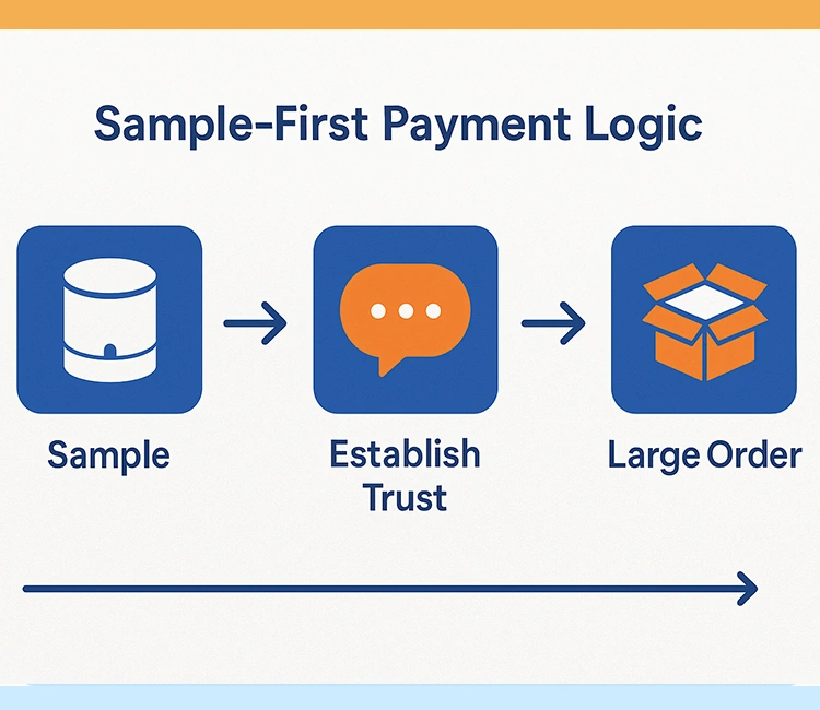 5 Sample priority payment logic diagram of How to Pay Chinese Suppliers Safely for Automatic Litter Box Orders (2025 Guide) Sample-first payment logic to pay Chinese suppliers safely for automatic litter box orders