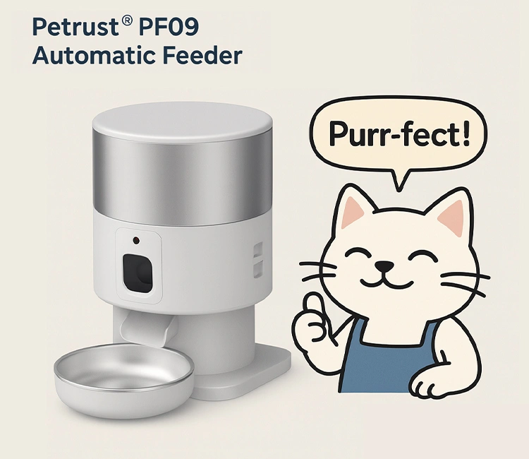 Luna reviews the Petrust PF09, a best automatic cat feeder with camera and portion control.