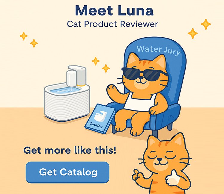 Luna the reviewer promotes automatic fountains in the Automatic Cat Water Fountain vs Bowl series for smarter cat hydration.