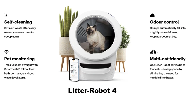 Litter Robot vs Petsnowy Best Self Cleaning Litter Box 2025 Litter Robot 4 of Litter Robot vs Petsnowy: Best Self-Cleaning Litter Box 2025 + OEM Options Litter-Robot 4 Self-Cleaning Litter Box with pet monitoring