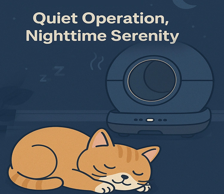 Quiet Self-Cleaning Cat Litter Box perfect for nighttime use
