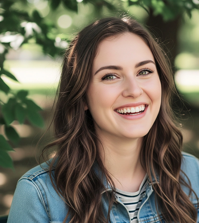 A woman with a large smile, representing a satisfied partner working with an OEM cat water fountain manufacturer.