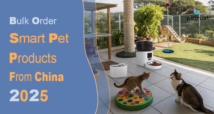 Bulk Order Smart Pet Products from China 5 Proven Negotiation Cost Saving Strategies of Bulk Order Smart Pet Products from China: 5 Proven Negotiation & Cost-Saving Strategies Two cats standing on a patio near several smart pet devices, illustrating how to Bulk order smart pet products from China in 2025.