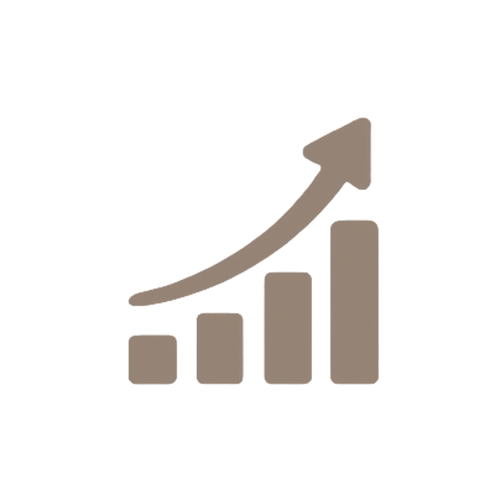Proven Market Demand of Automatic Cat Water Fountain An icon of a bar chart with an upward arrow, symbolizing the proven and growing market demand for the automatic cat water fountain.