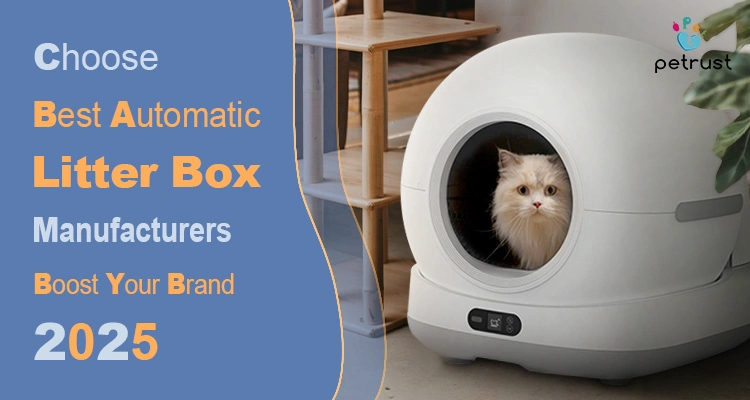 Choose the Best Automatic Litter Box Manufacturer for Your Brand of How to Choose the Best Automatic Litter Box Manufacturer for Your Brand (2025 OEM/ODM Checklist) A fluffy white Persian cat peeks out from a large, modern, white automated litter box, representing the quality designs available from an Automatic Litter Box Manufacturer.