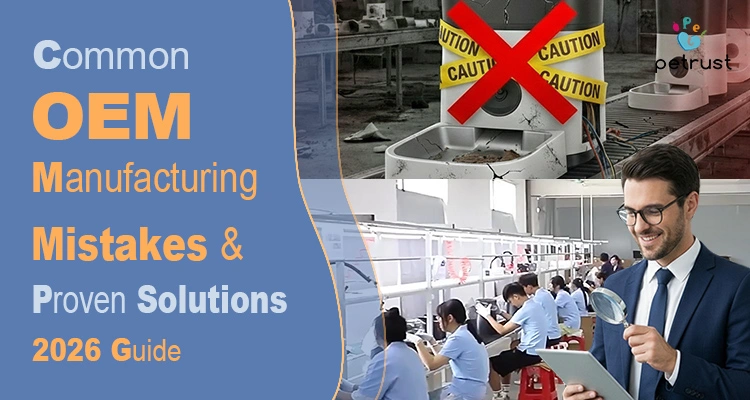 A 2026 guide cover highlighting common OEM manufacturing mistakes and proven solutions, featuring a quality control inspector and a factory assembly line.