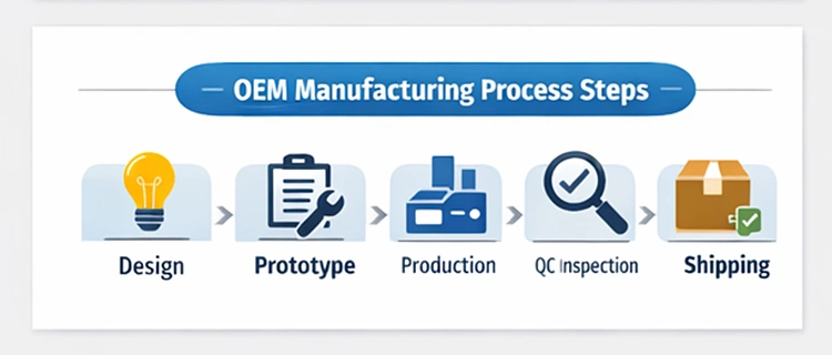 A detailed flowchart outlining the OEM manufacturing process steps to eliminate common OEM manufacturing mistakes.