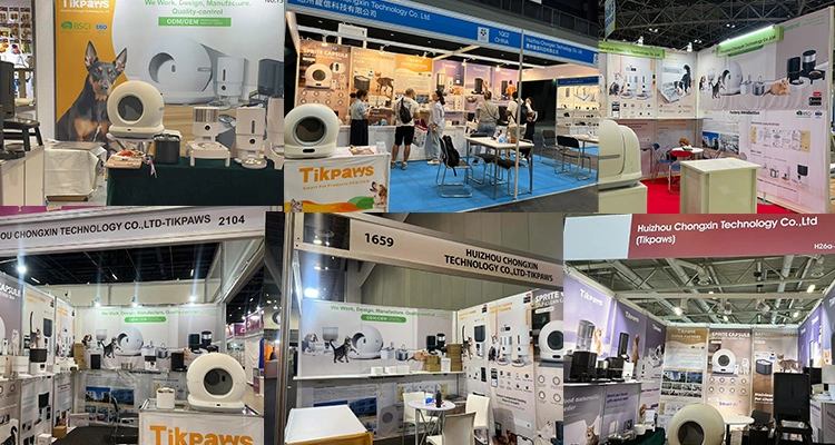 Petrust and TikPaws exhibition booths showcasing the latest innovations from a premier OEM&ODM Smart Pet Products Manufacturer at 2025 global trade shows.