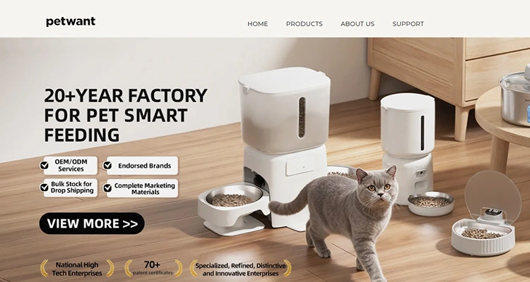 Top 5 Smart Litter Box Manufacturers in Guangdong Petwant of Top 5 Smart Litter Box Manufacturers in Guangdong (2026 OEM Buyer’s Guide) Automatic cat feeding stations by Petwant, a 20-year factory and prominent name among smart litter box manufacturers in Guangdong.