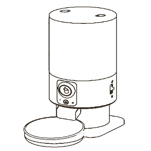 A clean vector icon depicting a high-capacity automatic food dispenser, highlighting the diverse range of the OEM&ODM Smart Pet Products Manufacturer - Petrust® Home Page.