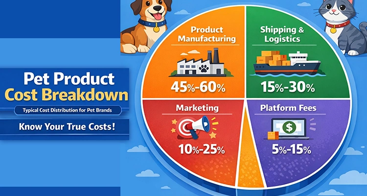 Pet Product Cost Breakdown 1 of How to Start a Pet Brand in 2026: Complete Guide to Build, Launch & Scale How to start a pet brand cost breakdown showing manufacturing shipping marketing and platform fees percentages