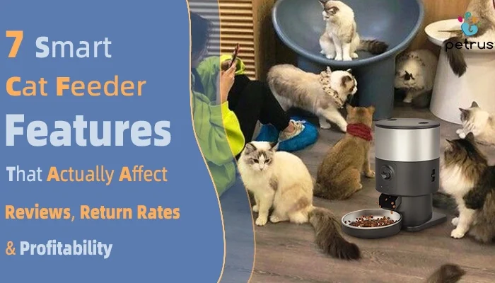 Smart cat feeder features comparison showing automatic feeding technology multi cat usage app control and profitability factors