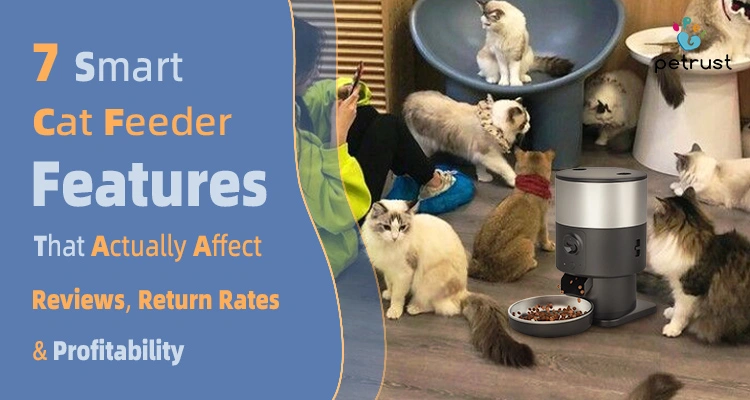 Smart cat feeder features comparison showing automatic feeding technology multi cat usage app control and profitability factors