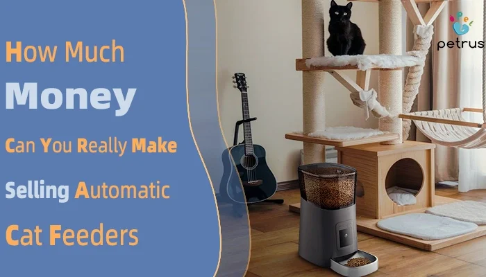 Automatic cat feeder profit margin analysis showing smart pet feeder business profitability wholesale pricing and private label opportunities