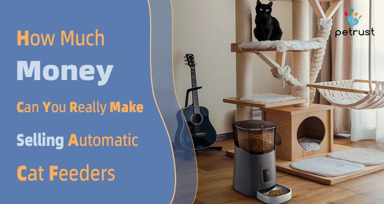 Automatic cat feeder profit margin analysis showing smart pet feeder business profitability wholesale pricing and private label opportunities